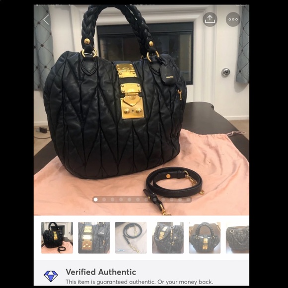 Authentic Miu Miu matalasse satchel/crossbody bag - Picture 2 of 9